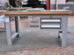 Tool Workshop Stainless Steel Work Bench With Butcher Block Hardwood Bench Top