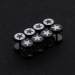 Korean fashion jewelry shinny round shaped white star studs earrings