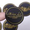 Buy cheap Luxury Gold Foil Stamping Black Round Custom Printing Logo Stickers from wholesalers