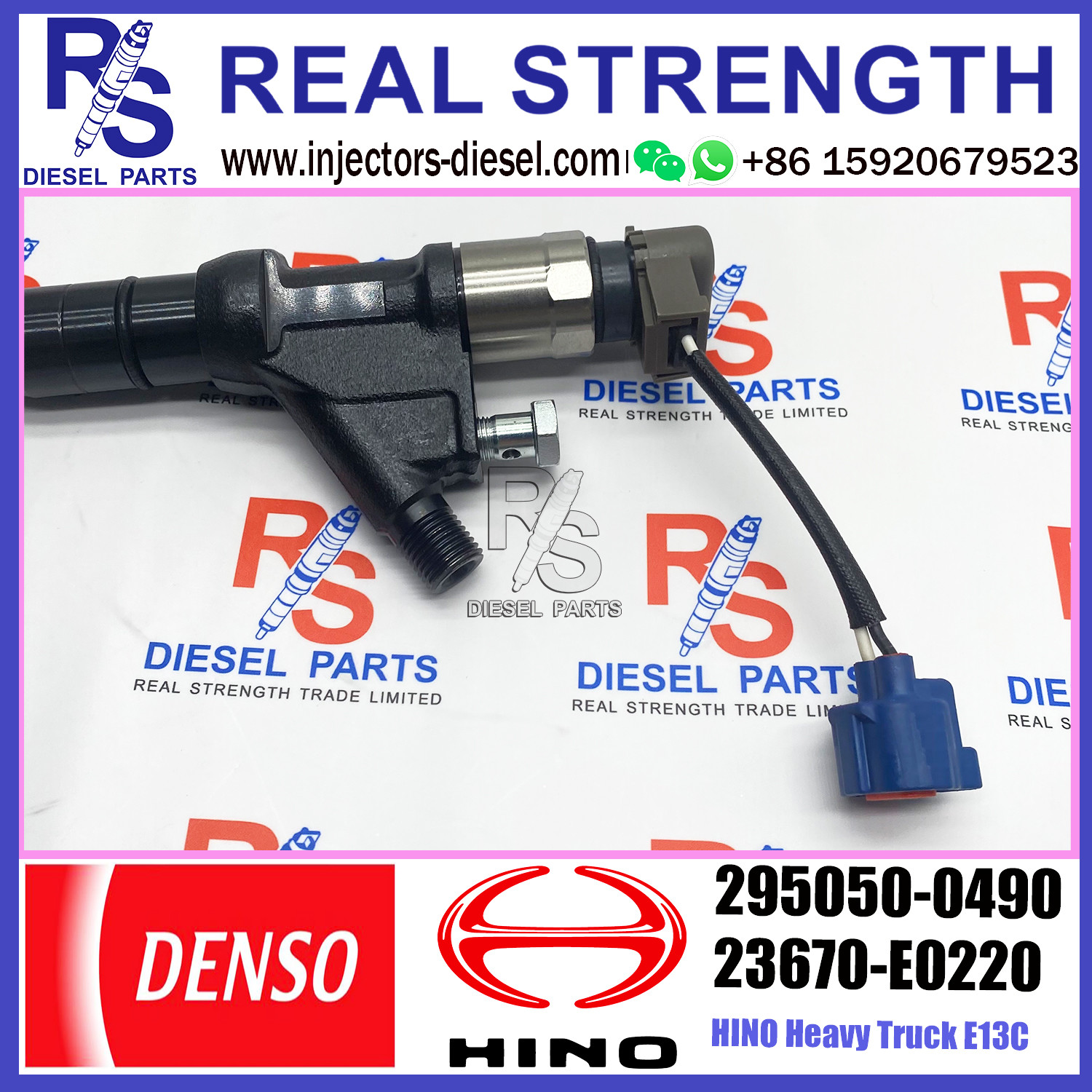 Diesel Common Rail Fuel Injector 295050-0490 295050-0491 295050-0492 23670-E0220 for HINO Heavy Truck E13C Engine