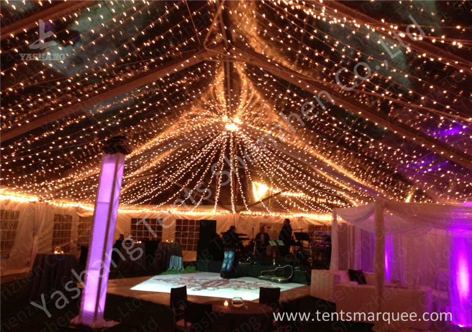Transparent PVC Cover Outdoor Party Tent Marquee With Bright Lighting Decoration