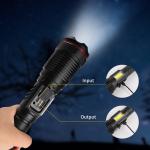 Safety LED Work Flashlight Rechargeable For Camping Hiking Outdoor Activities
