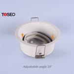 IP Rated Gu10 Anti Glare Downlights Frame Slim Round Adjustable White / Black