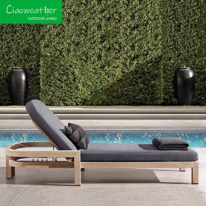 Wholesale Modern Outdoor Furniture Teak Swimming Pool Sunbed Patio Beach Furniture Lounge Chair Luxury Lounger with Waterproof Upholstery Cushion from china suppliers