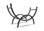 8' Black Steel Fence Crescent Firewood Rack 98” Width Attractive Curved Design