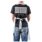 Waterproof Disposable CPE Plastic Aprons , White / Blue Sleeveless Throw Away