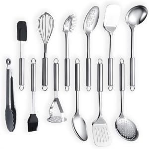 Wholesale Multiapplication Stainless Steel Kitchen Utensil Set With Holder Rustresistant from china suppliers