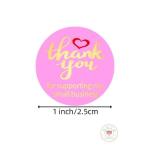 500g/Roll Thank You RoLL Personalized Pink Dot 1 Inch Print Sticker Labels