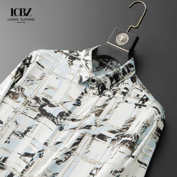 Customized Logo Mens Luxury Printed Cotton Plus Size Printed Long Sleeve Crop