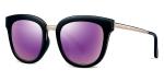 Black Purple Ladies Polarized Sunglasses Lens Metal Frames Size 53 23 148