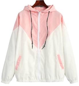 Wholesale Spring Autumn Women Two Tone Hooded Windbreaker Fashion Design For Running from china suppliers