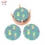 Custom Logo Kitchen Products Portable Wine Round Square Tempered Glass Coasters