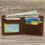 Vintage Men's Genuine Leather Coin Purse with Zipper and Classic Animal Print