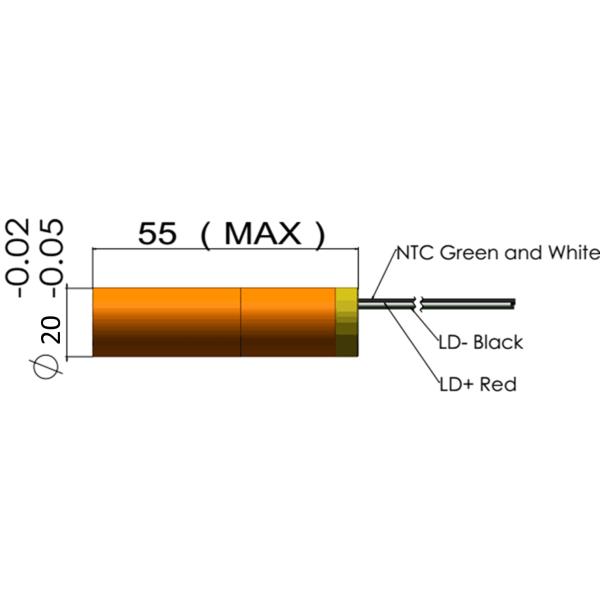 Green Laser Diode Pump Solid State Laser Module 520nm 1.2W for Industrial Applications