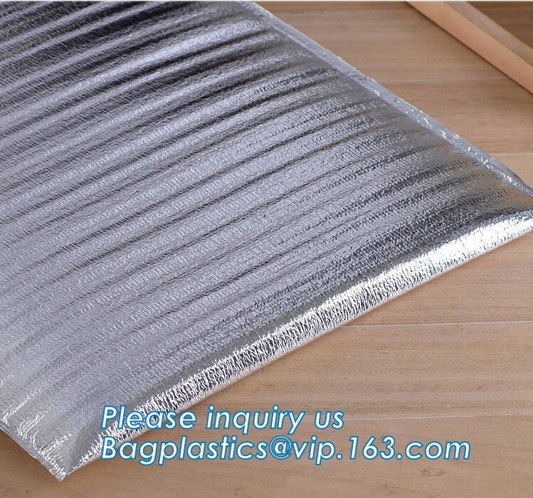 Reusable aluminium foil thermal insulation material cooler bag for picnic with Strapping tape closureRecycled PP Woven Plast