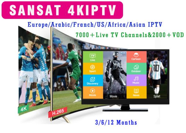 Sansat IPTV Subscription Europe IPTV France IPTV Arabic USA Netherlands Arabian