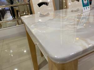 Wholesale Yellow 5 Pieces Contemporary Dinette Sets With Granite Tabletop For Small Family from china suppliers