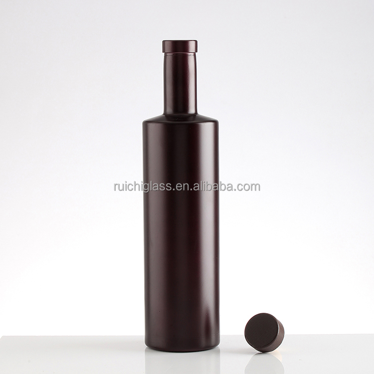 Super Flint Glass Beverage Bottle Custom Black Color 700ml 750ml for Beverage Industry