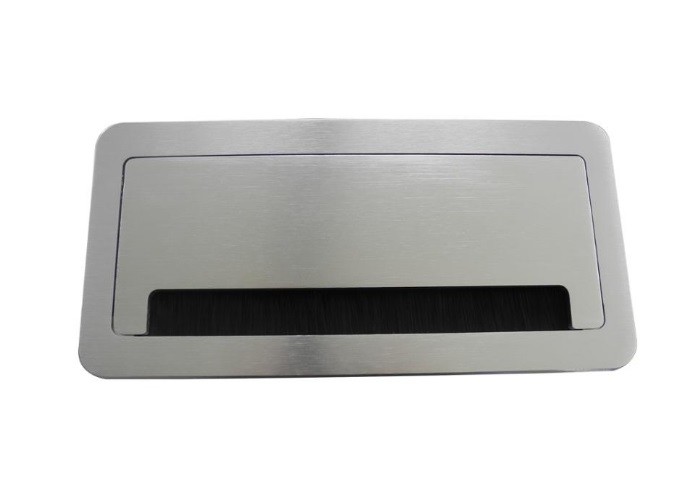 Black Brush Conference Table Power Box Aluminum Material With HDMI And VGA