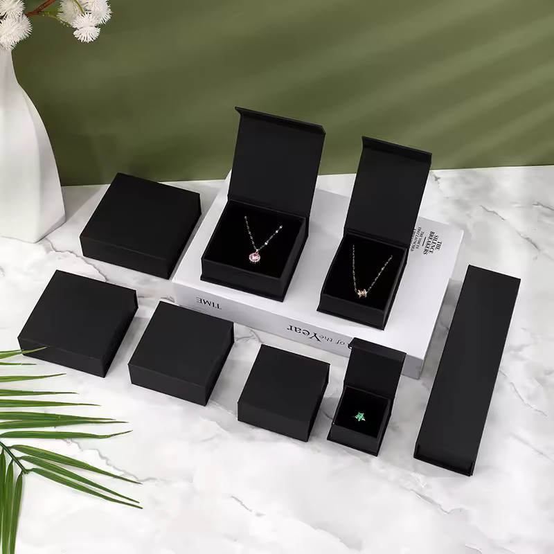 Book Shape Magnetic Custom Jewelry Box Packaging With Logo And Foam Insert