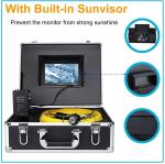 ABS Pipe Blockage Detector 7inch Plumbing Drain Camera Inspection 20m Cable