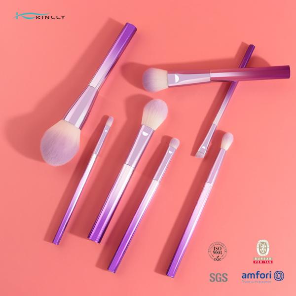 High Density Bristle 6 Piece Makeup Brush Set Synthetic Hair For Powder Liquid