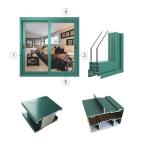 6063 Alloy Aluminum Sliding Window Frame Green Powder Coating