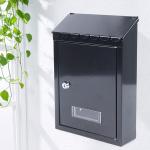 Custom Logo Contemporary Designer Mailbox in Powder-Coated Black with Optional