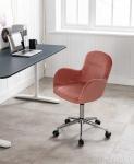 Silver Base Modern Leisure Style Pink Velvet Swivel Chair 8.6KGS