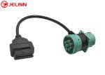 Green Deutsch J1939 9Pin Male Female Connector Pass-through to OBD2 OBDII Female