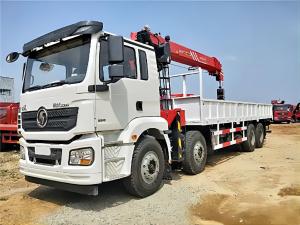 Wholesale 375hp Crane Cargo Truck Truck SHCMAN H3000 8x4 Eurov Mobile Crane Truck from china suppliers