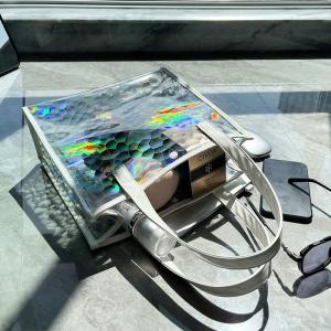 Wholesale Tote Bag Transparent Pvc Colorful Laser Magic Color Anti-Fruit Jelly Bag Diagonal Gift Gift Bag Large Capacity Storage from china suppliers