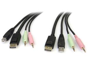Wholesale 6ft 4in1 USB DisplayPort KVM Switch Cable w/ Audio &amp; Microphone from china suppliers