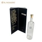 Customized Black Magnet Gold Foil Wine Box Luxury Whiskey Red Wine Gift