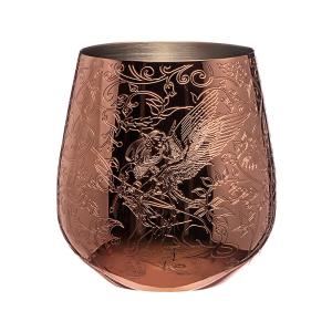 Wholesale Copper Stainless Steel Stemless Wine Glass Egg Shape Etched with Fairy and Castle Style from china suppliers