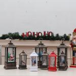 Battery Operated Snowman Led Lantern Christmas Flame Lamp Holiday Home Decor