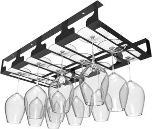 Wholesale Aluminum Alloy Finish Under Cabinet Stemware Wine Glass Holder Kitchen Storage Hanger from china suppliers