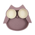 Owl Shape Silicone Baby Suction Plate Non Toxic BPA Free With Pantone Color