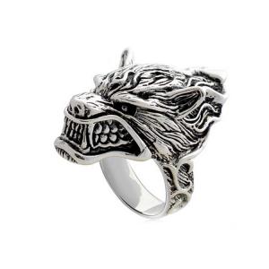 Wholesale Vintage Sterling Silver Wolf Caput Thailand 925 Silver Ring (R6030803) from china suppliers