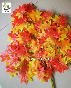 Wholesale UVG garden ornament orange artificial maple leaves for holiday living outdoor decoration GRE054 from china suppliers
