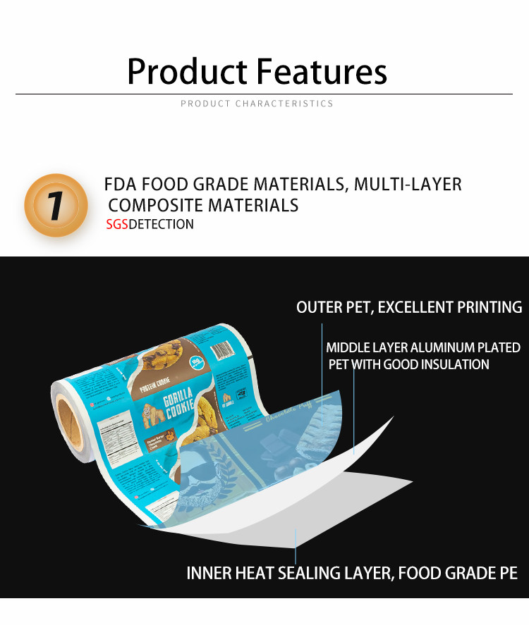 Food-Safe PET Roll Films For Biscuit Packaging Lines Aluminium Foil Film Laminated