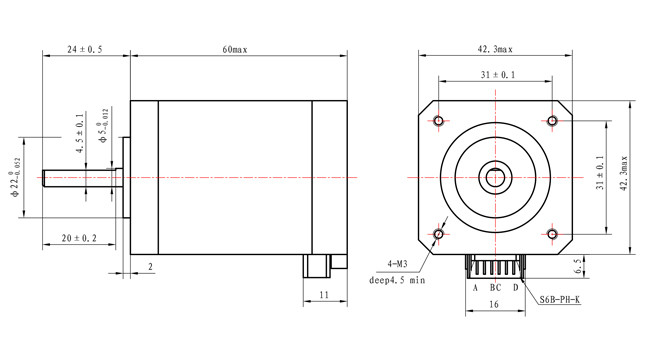 Unipolar Nema 17 Cnc Router 1.7A 60mm 3018 Cnc Stepper Motor