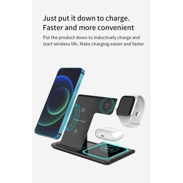 Foldable 18W QC3.0 Desktop Wireless Charger For Apple IWatch
