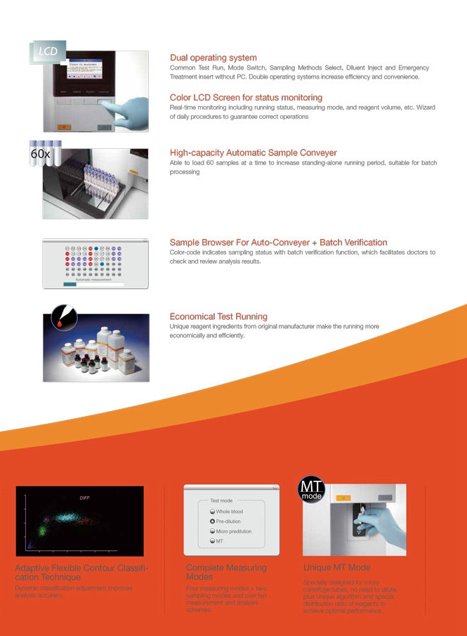 Hot sale Edan DS-500i Hematology Analyzer system/5-Part Differential Automated Hematology Analyzer price for medical