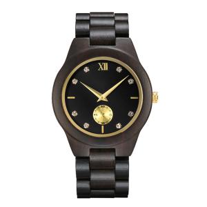 Wholesale Black 240mm Wooden Mens Wrist Watch 3BAR Wood Grain Watches Japan Movement from china suppliers