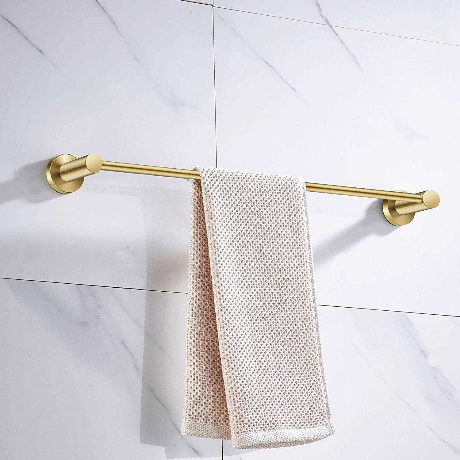 Brushed Gold Bathroom Towel Rack Bathroom Single Towel Rack 24 Inches