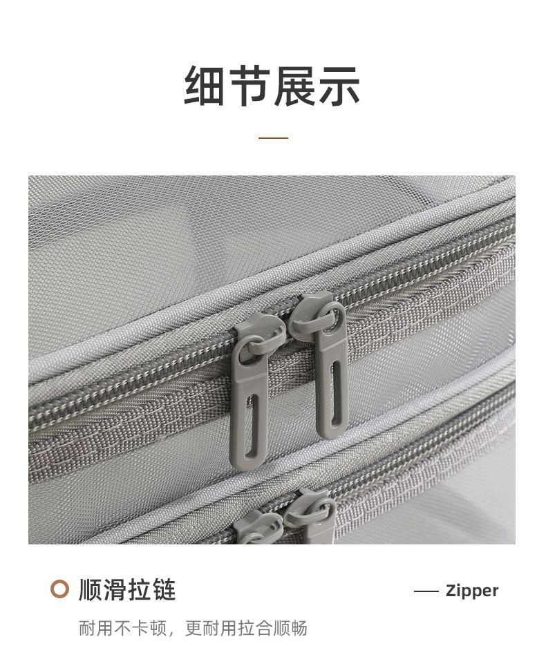NEW GAUZE MAKEUP BAG LARGE CAPACITY TRAVEL SIMPLE PORTABLE TOILETRY BAG DOUBLE LAYER PORTABLE COSMETIC STORAGE BAG