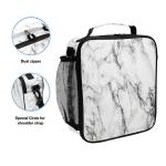 Portable Lightweight Reusable Marble Insulated Lunch Tote Bag