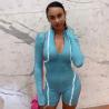 Buy cheap High Waist Tight Fitting Long Sleeve Bodycon Jumpsuit With Zipper from wholesalers