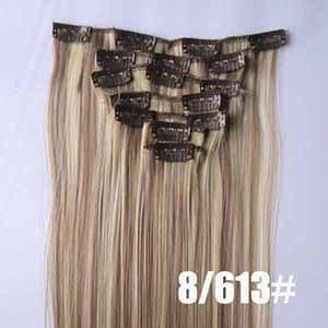 Wholesale Colored Clip In Synthetic Hair Extensions Fake Hair Wigs For White Women from china suppliers
